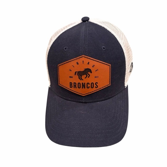 🧢 The North Face Vintage Broncos Trucker Hat Navy Mesh OS - Picture 2 of 7